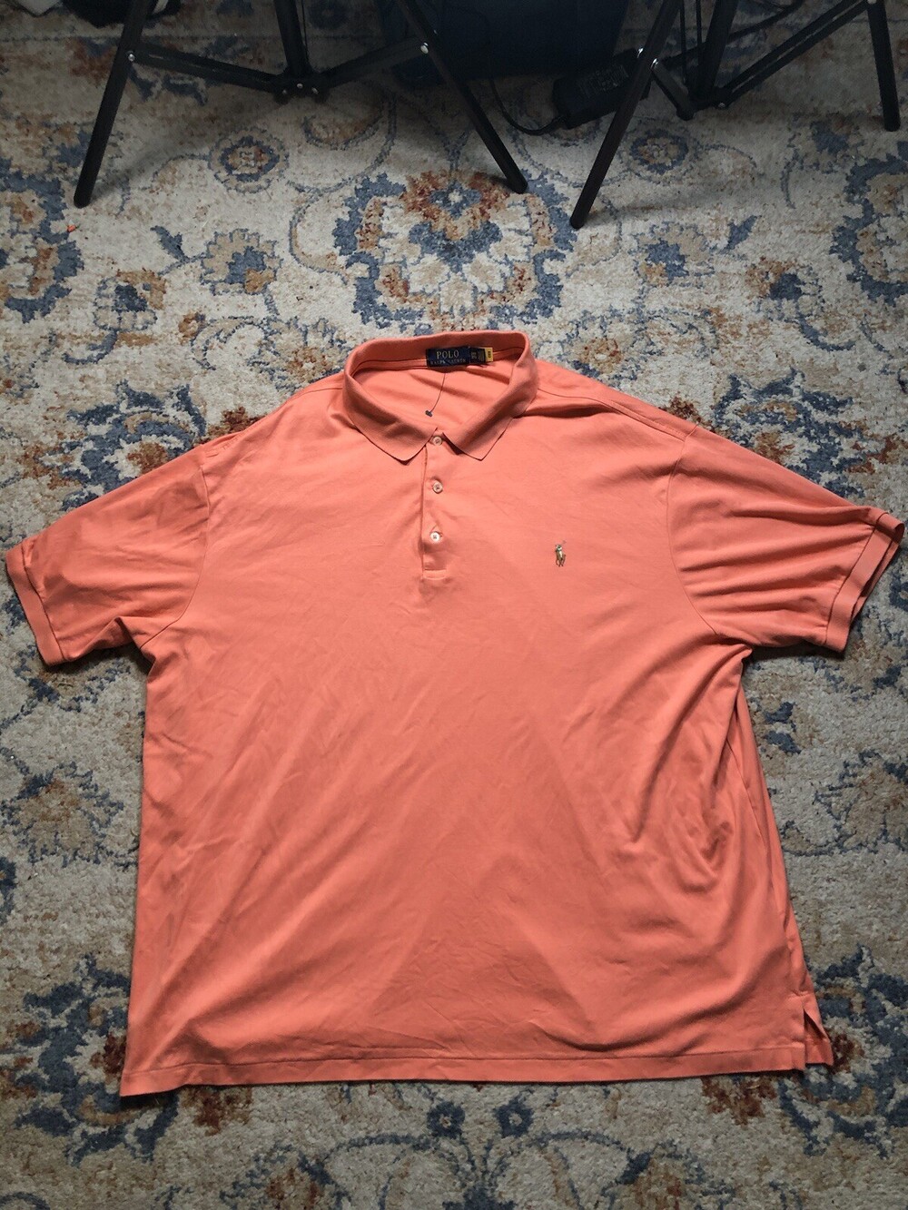 Men’s Polo Ralph Lauren Shirt Peach Stretch Cotton Size 3XB Golf Flesh Pony